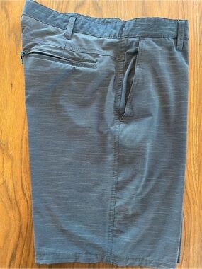 Men's Flat Front Shorts in Charcoal Blue Waist Size 38